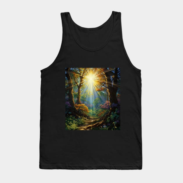 Radiant Forest Pathway Tank Top by vk09design